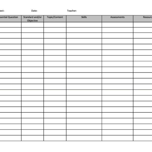 Blank Curriculum Map Template (3) - TEMPLATES EXAMPLE | TEMPLATES EXAMPLE