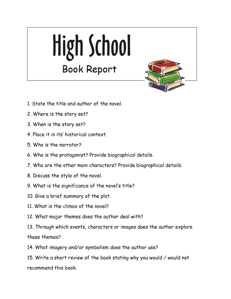 good books for a book report 9th grade