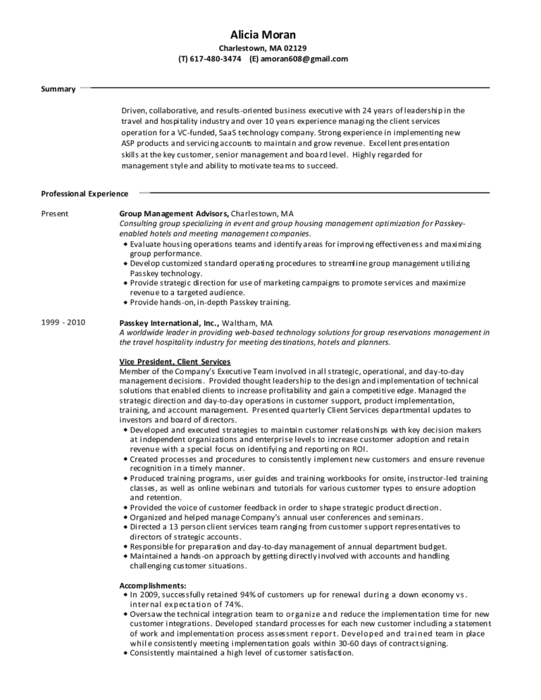 Resume Templates Hospitality (2) - TEMPLATES EXAMPLE | TEMPLATES EXAMPLE