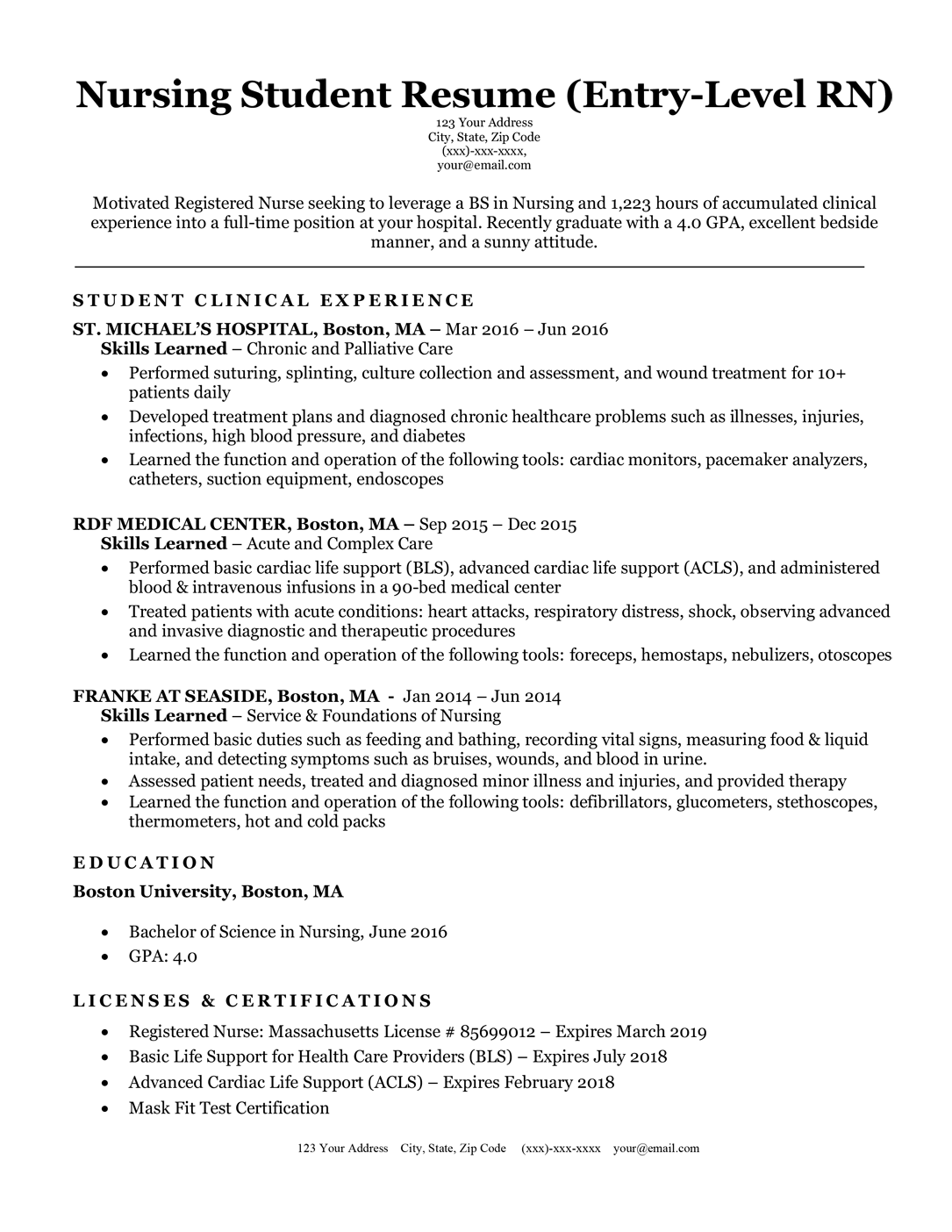 New Grad Rn Resume Templates TEMPLATES EXAMPLE TEMPLATES EXAMPLE