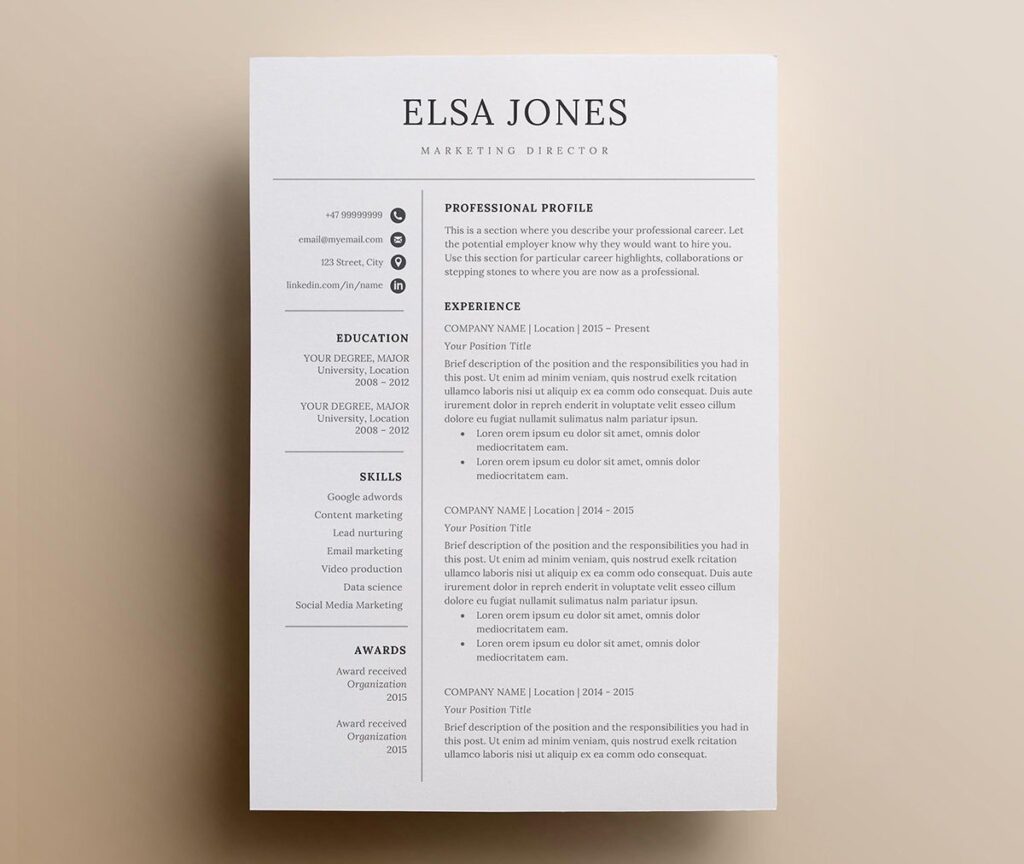 Resume Templates Minimalist (3) - TEMPLATES EXAMPLE | TEMPLATES EXAMPLE