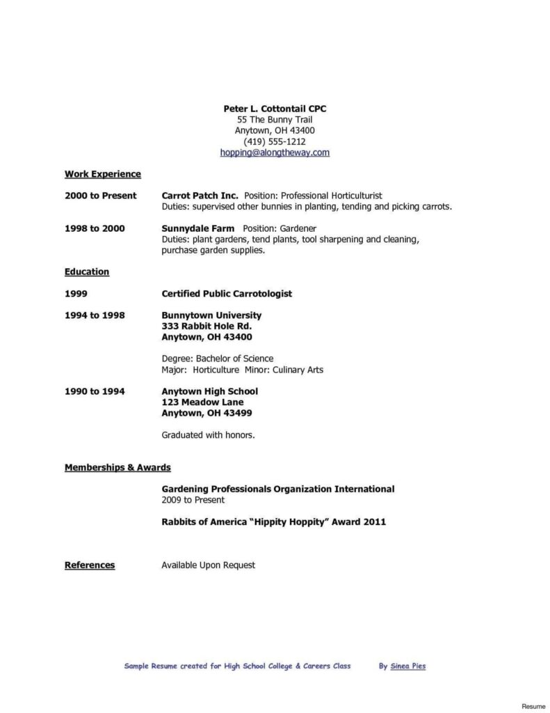 Resume Templates No Experience High School (3) - TEMPLATES EXAMPLE ...