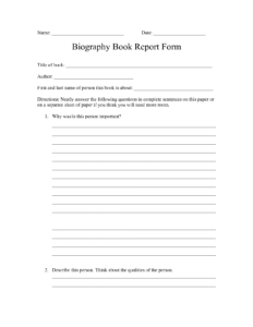 5th grade biography report examples